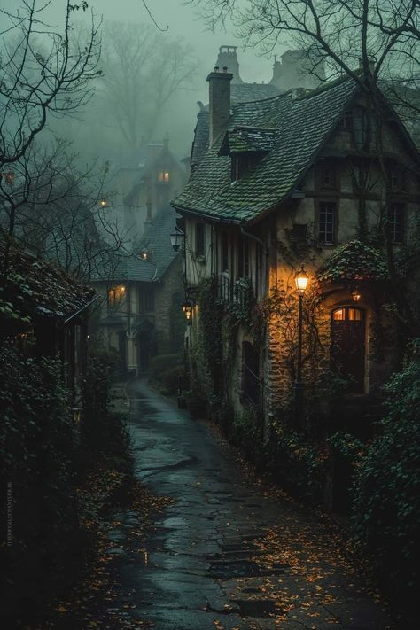 Creepy Houses, Fantasy Places, Autumn Scenery, Beautiful Dark Art, Dark Academia Aesthetic, Academia Aesthetic, Fantasy Landscape, Scenery Wallpaper, Abandoned Places