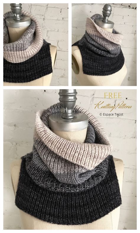 Knotted Cowl Pattern, Knot Scarf Pattern, Simple Knit Cowl Pattern Free, Knitted Collars, Knitted Scarf Patterns, Easy Cowl Knitting Pattern, Snood Pattern, Knit Cowl Pattern Free, Knitted Cowl Scarves