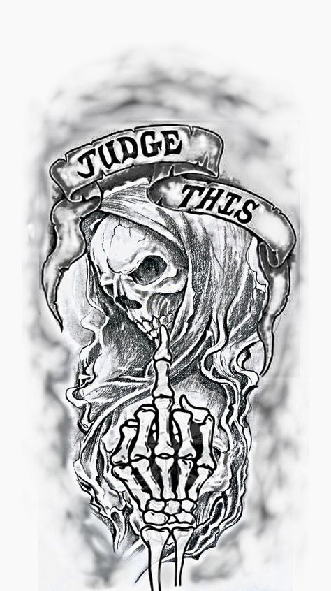 Judge This Tattoo, Skull Half Sleeve Tattoo Men, Skull Tattoo Ideas For Men Drawing, Tattoo Ideas Mechanic, F.o.e Tattoo Men, Good And Evil Tattoo For Men, Grim Reaper Sleeve Tattoo, Mechanic Tattoo For Men, Skull Sleeve Tattoos For Guys