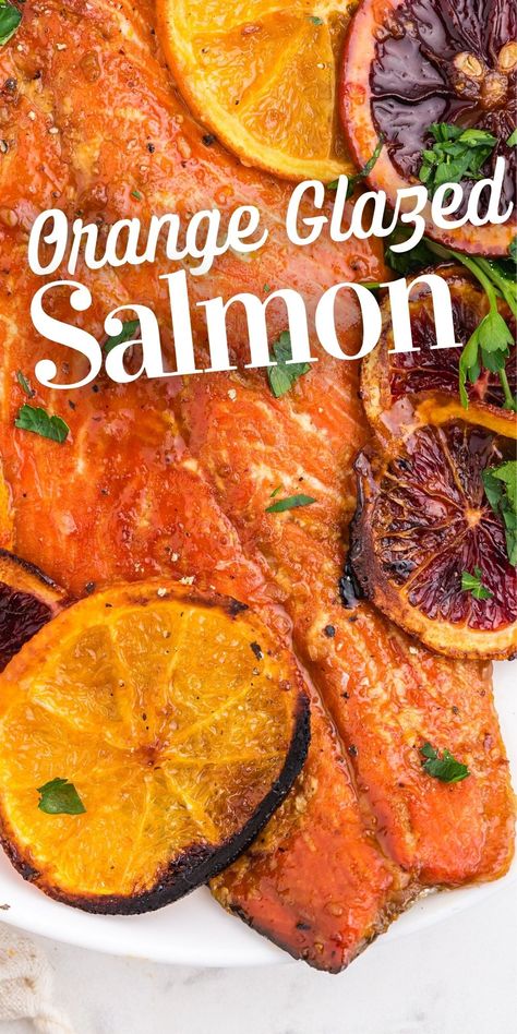 Orange Salmon Recipes, Orange Glazed Salmon, Salmon Recipes Baked Healthy, Salmon Glaze Recipes, Grilled Salmon Recipes, Sweet Easy, Marinated Salmon, Seafood Entrees, Healthy Salmon Recipes