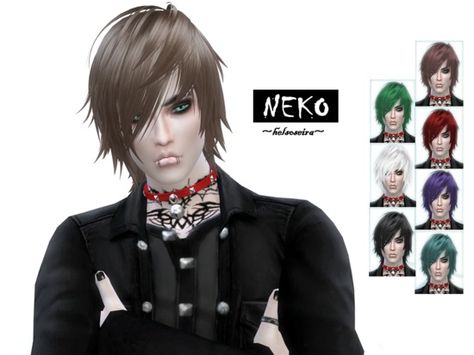 Scene Boy Hair, Toyger Kitten, Punk Crop Top, Kawaii Sweater, Emo Scene Hair, Scene Boys, Pelo Sims, Steampunk Dress, Sims 4 Characters