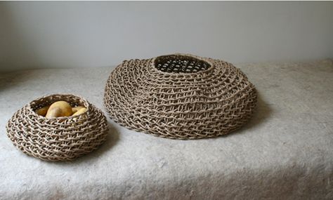 BEST BEFORE Paris: Paper Cord Vessels and Bags Cottage View, Paper Baskets, Simply Knitting, Fibre And Fabric, Everyday Luxury, Paper Basket, Crochet Pillow, Crochet Squares, Minimal Style