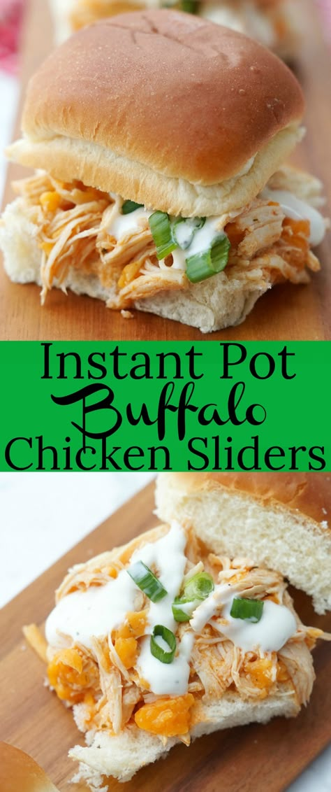 Easy Chicken Sandwich, Buffalo Chicken Sliders Recipes, Sandwich Dinner, Instant Pot Buffalo Chicken, Sliders Recipes Chicken, Buffalo Chicken Sliders, Easy Sandwich, Easy Sandwich Recipes, Chicken Sliders