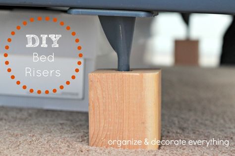 Diy Bed Risers, Bed Riser, Bed Raisers, Furniture Risers, Bed Risers, Dorm Diy, Diy Bedroom, Master Bedding, Diy Bed