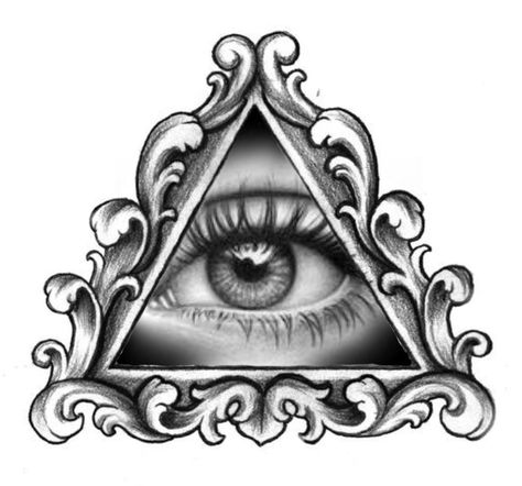 Eye Pyramid Tattoo Design, Eye With Triangle Tattoo Design, Ojo Iluminati Tattoo, Eye Triangle Tattoo Design, Eye Triangle Tattoo, All Seeing Eye Tattoo Design, Triangle Eye Tattoo, Tattoo Triangle, Seeing Eye Tattoo