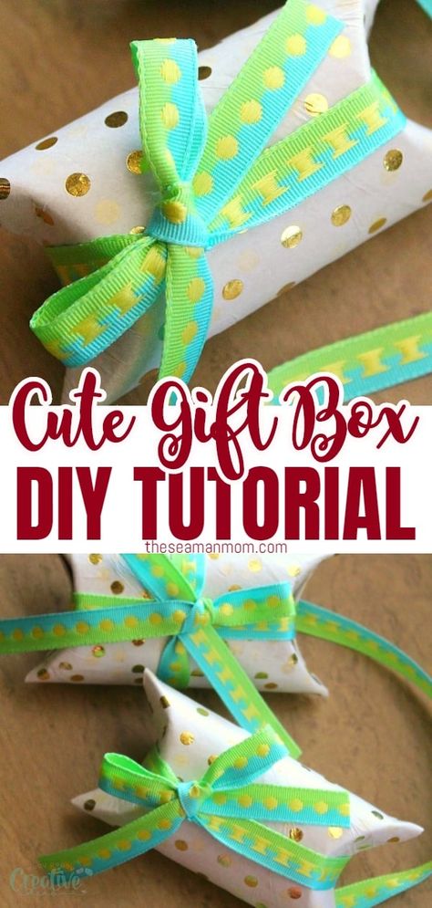 No need to buy gift boxes when you can make your own adorable, pretty and personalized recycled DIY gift box for a fraction of the cost! Stand out from the crowd with a lovely toilet paper roll gift box! Diy Small Box Ideas, Homemade Gift Boxes How To Make, How To Make Small Boxes Diy, Diy Mini Gift Boxes, How To Make Small Gift Boxes, Diy Small Gift Boxes, Small Gift Wrapping Ideas Diy, How To Make Boxes Out Of Paper, Diy Gift Box Ideas How To Make