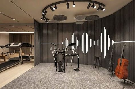 19 Elegant Music Room Ideas (Decor & Accessories) 2 Music Studio Decor Interior Design, Music Room Ideas Decor, Music Room Ideas, Classical Interior Design, Music Room Wall, Lofi Beats, Music Studio Decor, Music Room Design, Drum Room