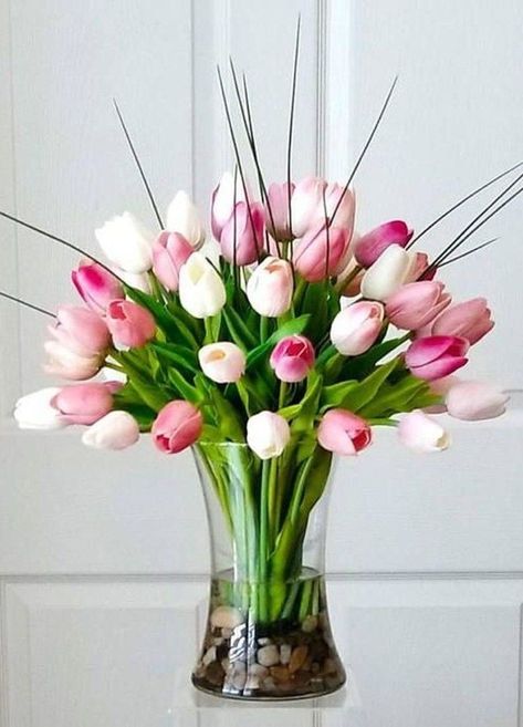 Artificial Tulip Arrangements - Ideas on Foter Tulip Arrangement Ideas, Tulips Centerpiece, Tulpen Arrangements, Faux Tulips, Tulip Arrangement, Tulip Centerpiece, Tulips Arrangement, Silk Arrangements, Faux Grass