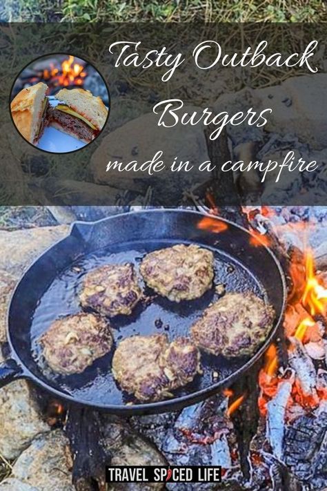 Tasty Outback Burgers made in a campfire Tasty Burger, Cape York, Easy Grilling Recipes, River View, Campfire Food, Fire Cooking, Delicious Burgers, Pickle Relish, We Made It