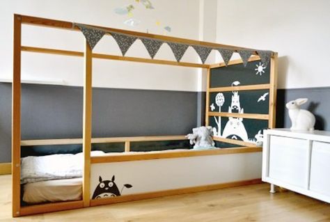 Ideas for Hacking, Tweaking & Customizing the IKEA Kura Bed | Apartment Therapy Ikea Kura Floor Bed Hack, Cama Ikea Kura, Kura Bed Hack, Ikea Kura Hack, Build A Murphy Bed, Ikea Kids Room, Ikea Kura Bed, Murphy Bed Ikea, Kura Bed