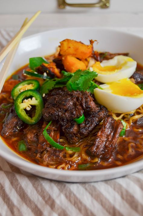 Description of what your article Braised Beef Ramen, Half Baked Harvest Ramen, Beef Miso Ramen, Short Rib Ramen, Beef Ramen, Ramen Recipes, Ground Beef Recipes Easy, Half Baked, Half Baked Harvest