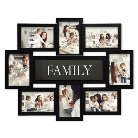 PRICES MAY VARY. GALLERY COLLAGE - 4"x 6" 8 SOCKETS PICTURE FRAME: Multi styled collage photo frame, instantly create your own showcasing using 8 of your most unforgettable memories. Unique ModernDesign | United Family Member Photo Gallery Collection Display DISPLAY PHOTOS & MORE: Use this lovely photo frame to get creative and combine photos, illustrations, drawings, sketches, and other unique art you wish for a one-of-a-kind. Black Edge With Plastic Display, Shutter Proof DIY collage photo fra Multi Photo Frame, Collage Photo Frame Design, Wall Hanging Photo Frames, Hanging Photo Frame, United Family, Diy Collage, Collage Diy, Family Photo Frames, Display Photos