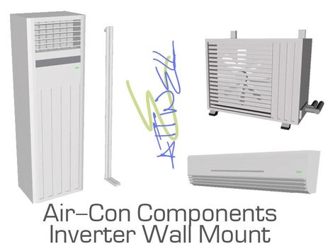 Air Con Inverter and Wall Bracket : By Attewell : Colorable Found in TSR Category 'Miscellaneous' Savage Images, Split Type Aircon, Floor Standing Air Conditioner, Doc Savage, House Essentials, Sims 4 Mods Clothes, Wall Bracket, Sims Community, Sims 4 Houses