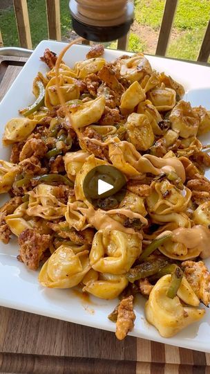 Southwest Ranch Chicken Tortellini, Summer Tortellini, Southwest Ranch, Luke Brown, Sliced Onion, Red Pepper Pasta, Chicken Tortellini, Griddle Recipes, Turkey Dishes