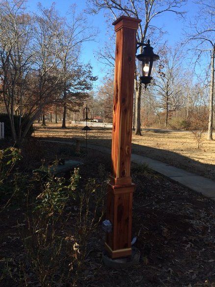 Eastern Red Cedar Light Post Solar Driveway Lights, Light Posts, Garden Lighting Ideas, Eastern Red Cedar, Cedar Posts, Driveway Lighting, Outdoor Lamp Posts, Solar Landscape Lighting, Lamps Aesthetic