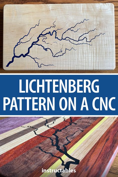 Cnc Projects Woodworking, Wood Cnc Design, Lichtenberg Wood Burning Machine, Lichtenberg Wood Burning, Lightning Bolt Pattern, Cnc Router Plans, Cnc Furniture Plans, Flag Ideas, Cnc Carving