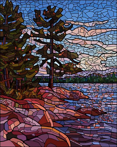 Landscape Mosaic, Mosaic Art Projects, Mosaic Stained, Mosaic Tile Art, Mosaic Murals, Stained Glass Paint, Glass Mosaic Art, Mosaic Pictures, Landscape Quilts