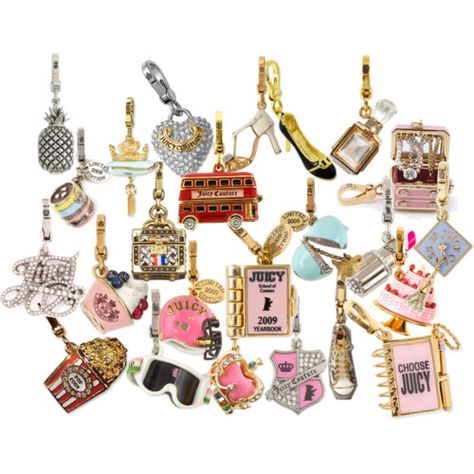 juicy couture Juicy Couture Charms Bracelet, Juicy Couture Charms, Mini Things, Love Charms, Cute Charms, Dream Jewelry, Pandora Jewelry, Pretty Jewellery, Cute Jewelry