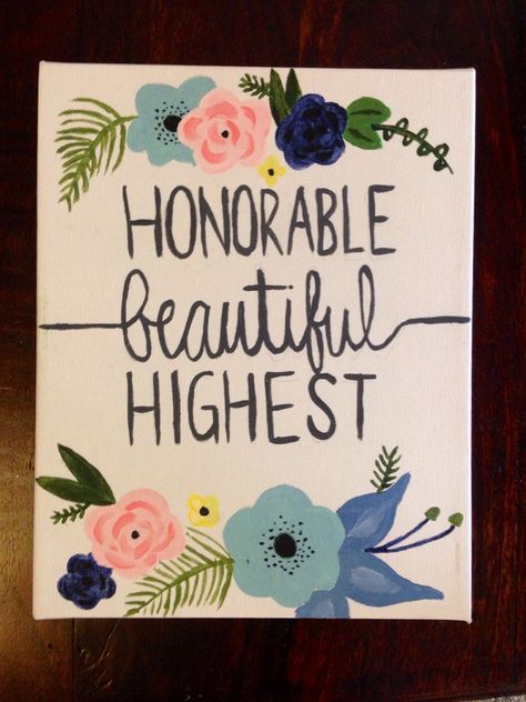 Kappa Delta || honorable beautiful highest Honorable Beautiful Highest, Kappa Delta Crafts, Kappa Delta Sorority, Delta Sorority, College Sorority, Sorority Canvas, Sorority Big Little, Big Little Gifts, Sorority Crafts