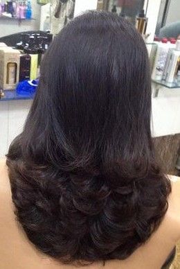 For Thick Hair Growth, Products For Thick Hair, Indian Hair Cuts, Cooking Sweets, Simple Frock, Short Hair Ponytail, Hair Style On Saree, Thick Hair Growth, Layer Cut