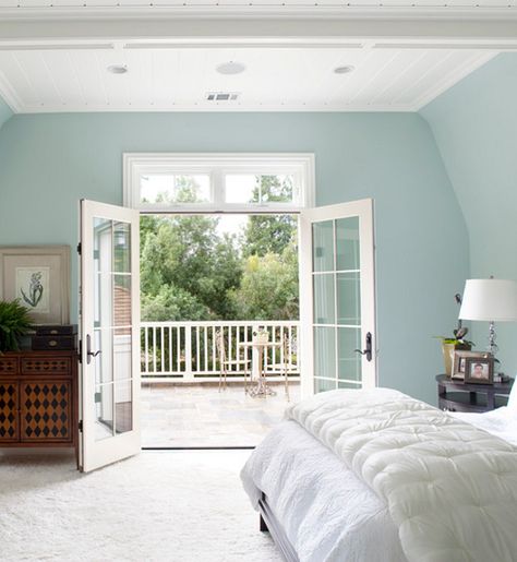 Bedroom Design Woodlawn Blue, Bedroom Deck, Dutch Colonial Homes, Home Bunch, Colonial Home, Bunk Bed Designs, Dutch Colonial, French Doors Interior, Loft Spaces