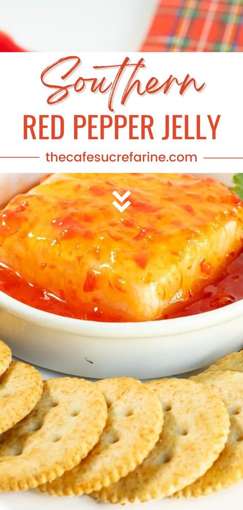 Pineapple Red Pepper Jelly, Roasted Red Pepper Jelly Recipe, Spicy Red Pepper Jelly, Sweet And Spicy Pepper Jelly, Mild Pepper Jelly Recipe, Sweet Pepper Jelly Recipe, Red Pepper Jelly Recipe Appetizers, Sweet Red Pepper Jelly Recipe, Best Pepper Jelly Recipe