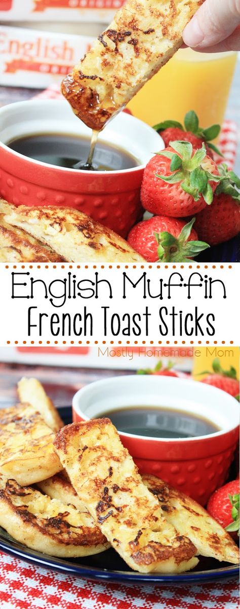 Muffin French Toast, English Muffin French Toast, Healthy English Muffin, French Toast Sticks Recipe, English Muffin Recipes, French Toast Sticks, English Muffins, S'mores, Healthy Muffins