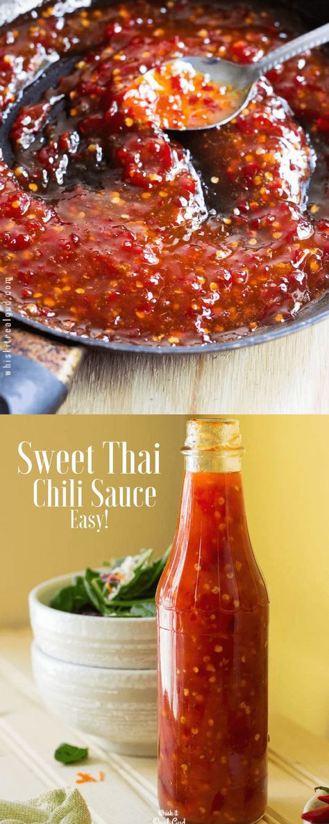 Homemade Sweet Thai chili sauce Sweet Thai Chili Sauce, Sweet Thai Chili, Thai Chili Pepper, Thai Chili Sauce, Tasty Thai, Thai Sauce, Thai Chili, Sweet Chili Sauce, Chilli Sauce