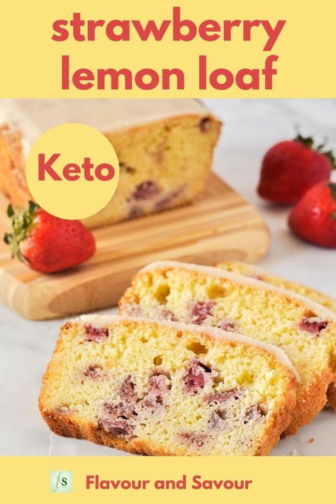 Keto Lemon Loaf, Bread Made With Almond Flour, Keto Muffins, Keto Baking, Strawberry Bread, Medicine Tips, Low Carb Low Fat Recipes, Keto Breads, Boiled Egg Diet Plan