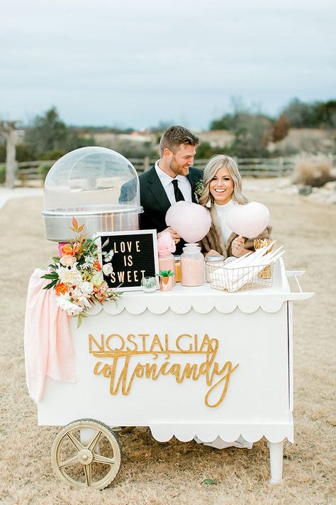 Cotton Candy For Wedding, Cotton Candy At Wedding Reception, Cotton Candy Wedding Bar, Cotton Candy Bar Wedding, Cotton Candy At Wedding, Cotton Candy Machine Wedding, Cotton Candy Wedding Theme, Wedding Cotton Candy Bar, Wedding Dessert Cart