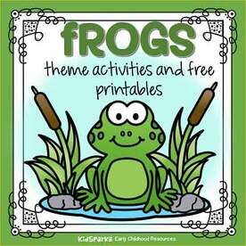 Frogs theme activities and printables for preschool and kindergarten - KIDSPARKZ Frog Theme Preschool, Frog Crafts Preschool, Frog Unit Study, Frogs Preschool, Frog Classroom, Frog Song, Frog Activities, Frog Theme, Theme Activities