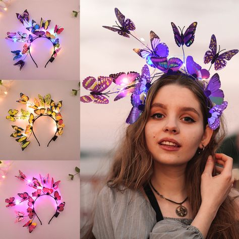 Wedding Bridesmaids Gifts, Glowing Butterfly, Butterfly Headband, Girl Birthday Decorations, Wedding Gifts For Bridesmaids, Bridesmaids Gifts, Wedding Bridesmaids, Hair Band, Birthday Decorations