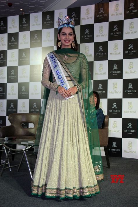 Manushi Chhillar Manushi Chillar Lehenga, Manushi Chiller Traditional, Manushi Chiller, Celebrity Wear, Manushi Chillar, Manushi Chhillar, Pageant Girls, Saree Blouse Neck Designs, Cute White Dress