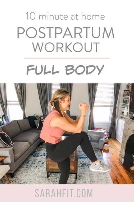 Postpartum Workout #2 | full body workout |  at home workout | 10 minute workout | postpartum workout | fitness || Sarah Fit #postpartumworkout #fitness Postpartum Workout Plan, Stomach Toning Workouts, Postpartum Workout, Post Baby Workout, Post Pregnancy Workout, Full Body Workout At Home, Baby Workout, Exercise After Pregnancy, 20 Minute Workout