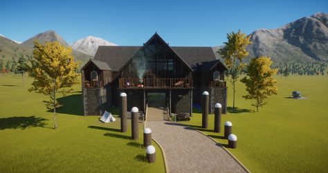 Planet Zoo North America, Zoo Project, Zoo Architecture, Zoo Ideas, Planet Coaster, North America, Planets, Cabin, Architecture