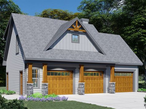 3 Car Garage With Apartment Above, 3 Car Garage Apartment Plans, Pole Barn With Apartment, Garage Plans With Living Quarters, 3 Car Carriage House, Cozy Garage, Three Car Garage Plans, Garage Apartment Interior, Barn Loft Apartment