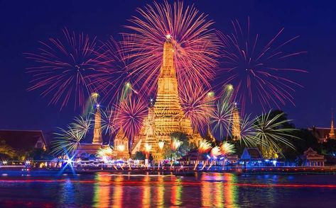 Why Thailand celebrates the New Year not once, not twice, but 3 times | The Thaiger Thailand New Year, Bangkok Hotel, New Year Fireworks, New Year Eve, Fireworks Display, New Year Celebration, Free Wordpress Themes, Burj Khalifa, Thailand Travel