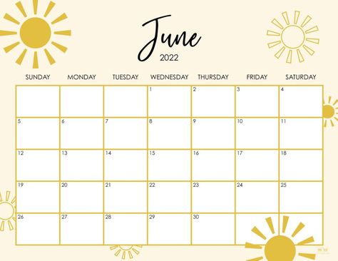 Printable June 2022 Calendar-Style 8 Summer Calendar Printable, Calander Printable, June Calendar Printable, Gus Azmi, Calender Printables, Free Planner Pages, June Calendar, Organizational Printables, Free Printable Calendar Templates