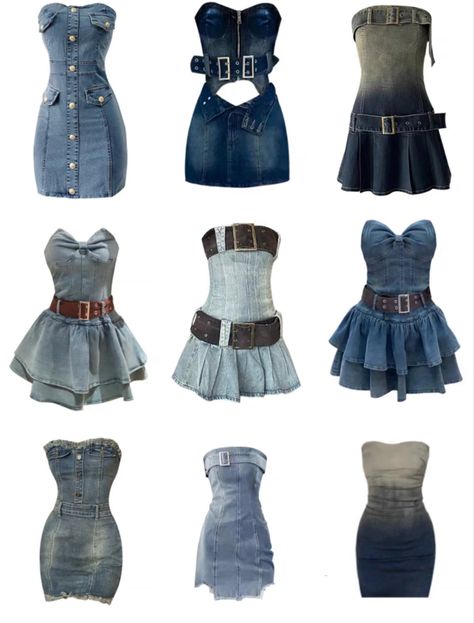 Jean Dress Aesthetic, Denim Dress Outfit, Dress Over Jeans, Elegant Mini Dress, Fashion Vocabulary, Casual Preppy Outfits, Jean Dress, Aesthetic Outfit, Kpop Fashion Outfits