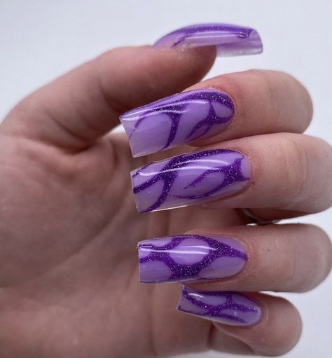 Purple Nail Designs With Glitter, Trendy Baddie Nails, Violet Nails, Purple Acrylic Nails, Edgy Nails, Purple Nail, Nails Tumblr, Nails Only, Fire Nails