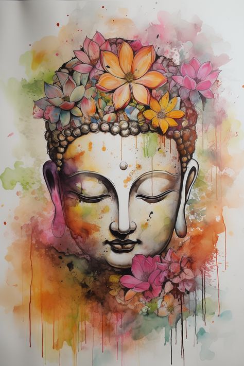 Lord buddha Vesak Greeting Budha Art, Nature Canvas Painting, Buddhism Symbols, Abstract Pencil Drawings, Buddha Art Painting, Lord Buddha, Professional Paintings, Buddha Painting, Art Drawings Sketches Pencil