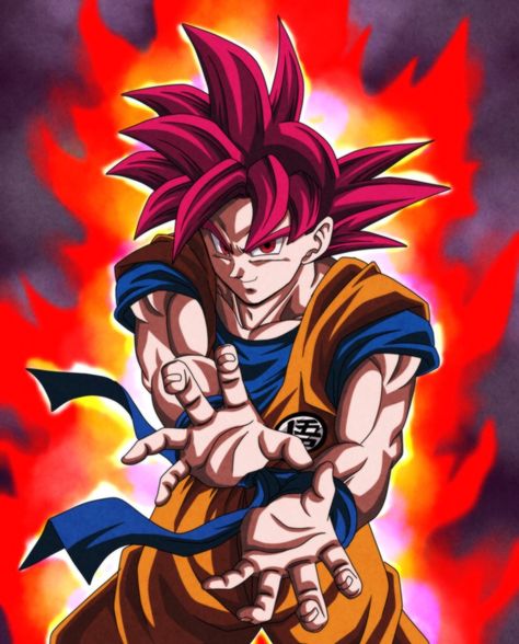 Goku Ssjg, Ssjg Goku, Goku Super Saiyan God, Goku Art, Saga Dragon Ball, Dragon Z, Black Panther Art, Dragonball Super, Super Saiyan God