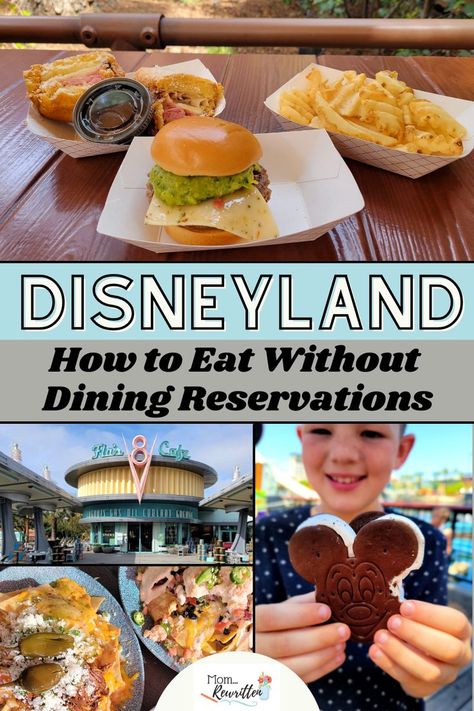 Can you eat at Disneyland without reservations? Advance Dining Reservations are a great idea for character meals and full service restaurants that are in high demand, like Blue Bayou and Goofy's Kitchen. But what if you don't have Disneyland dining reservations? These are the tips on how to eat at Disneyland without reservations including quick service restaurants, snack carts and special event kiosks. Get the details on Disneyland mobile ordering, resort hotels & where to eat on a budget. Snack Carts, Disneyland 2023, Disneyland Dining, Disneyland Travel, Disney Inspired Recipes, Disneyland Restaurants, Disneyland Secrets, Eat On A Budget, Disneyland Planning