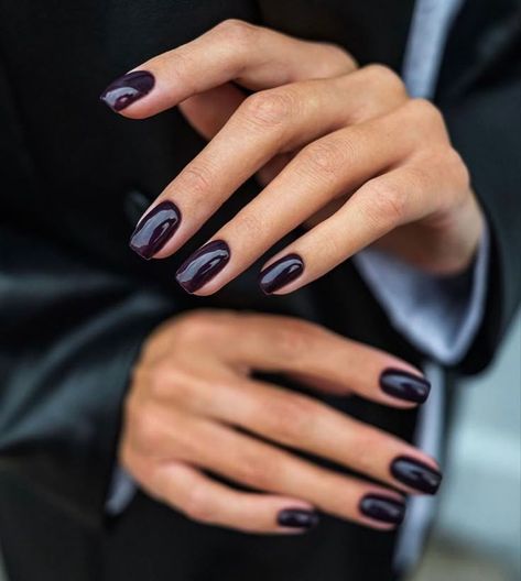 November Nails Colors, Dark Purple Nails, Office Nails, Kutek Disney, November Nails, Nail Color Trends, Nagel Tips, October Nails, Smink Inspiration