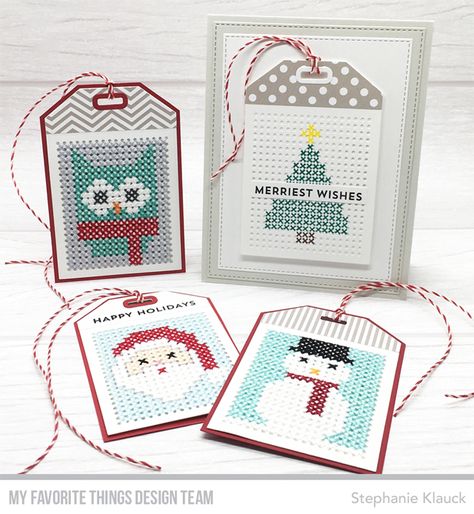 Round Here: My Favorite Things October Release Countdown | Day 2 Cross Stitch Gift Tags Patterns, Xmas Tree Diy, Embroidery On Paper, Stitching On Paper, Embroidery Tips, Embroidery Cards, Stitching Cards, Cross Stitch Christmas, Stitch Gift