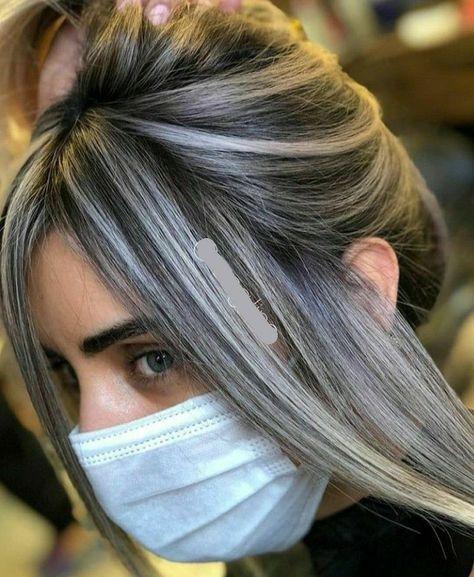 Amazing Hair colorhairgoalhair Streakinghairdye Brown Hair With Silver Highlights, Grey Hair Transformation, Grey Hair Inspiration, Dark Hair With Highlights, Silver Hair Color, Gray Hair Growing Out, Brown Hair With Blonde Highlights, Ash Blonde Hair, Caramel Highlights