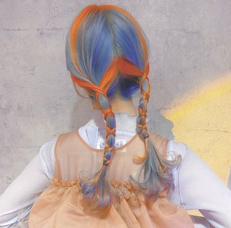 Orange And Blue Hair, Κούρεμα Bob, Easy Bun Hairstyles, Hair 2024, Fishtail Braid, Sleek Hairstyles, Dye My Hair, Hair Dye Colors, Hair Reference