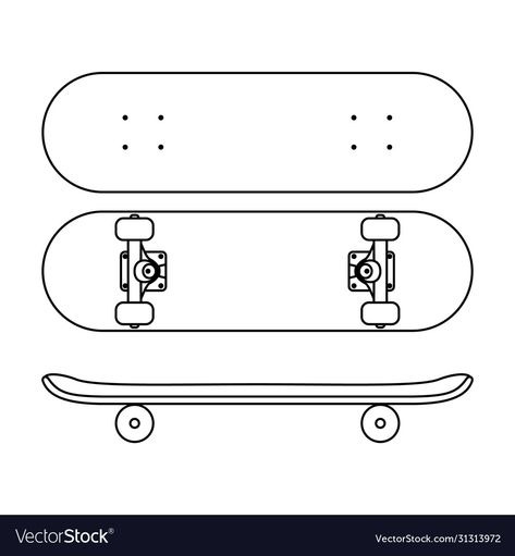 Skateboard Base Drawing, Gacha Skateboard, Skateboard Icon, Skateboard Png, Line Art Style, Drawing Accessories, Props Art, Coding For Kids, Sketch Inspiration