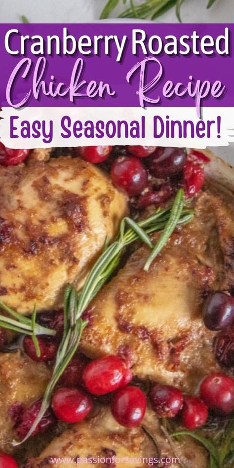 Simple Fall Dinner, Christmas Chicken Recipes, Roasted Chicken Recipe, Easy Fall Dinners, Christmas Roast, Cranberry Chicken, Savory Dinner, Festive Dinner, Roasted Chicken Breast