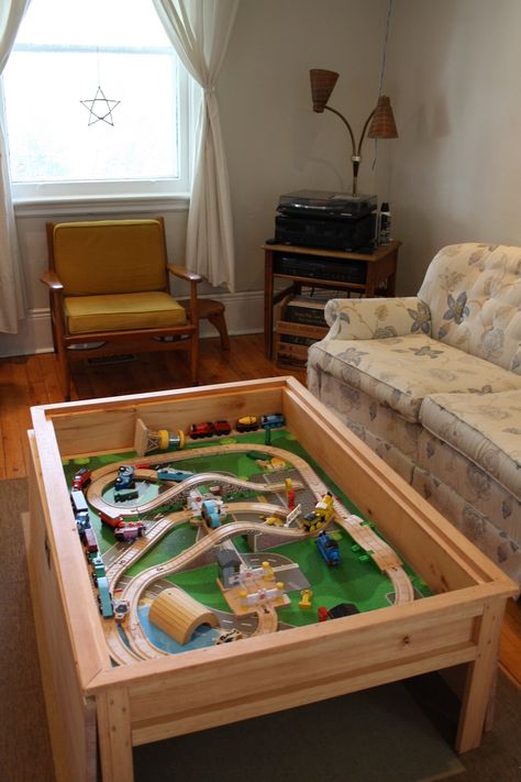 Bookshelf Plans, Train Table, Lego Table, Dekorasi Kamar Tidur, Bed Plans, Play Table, Wooden Train, Anna White, Toy Rooms